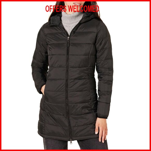 Lightweight Water-Resistant Packable Hooded Puffer Coat Insulated